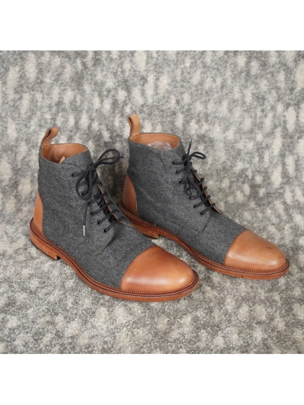 Taft The Jack Boot Mens EU42 Gray Brown Wool Calfskin Casual Handcrafted Spain